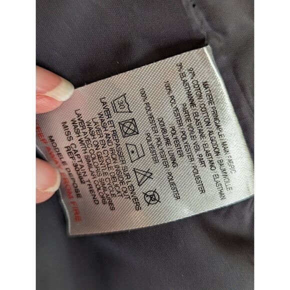 Trend Women Beige And Steel Blue Cotton Blend Short Trench Coat Size 40 - Picture 11 of 14